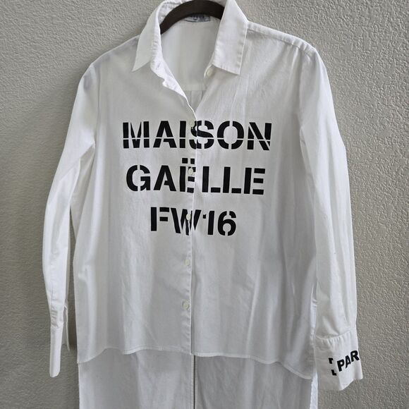Gaelle Paris Shirt Button Down Size 2 S - Picture 2 of 8